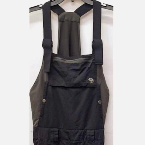 Mountain Hardwear Firefall Bib Men’s Small Snow Ski Pants Overalls Black Gray - Picture 2 of 7